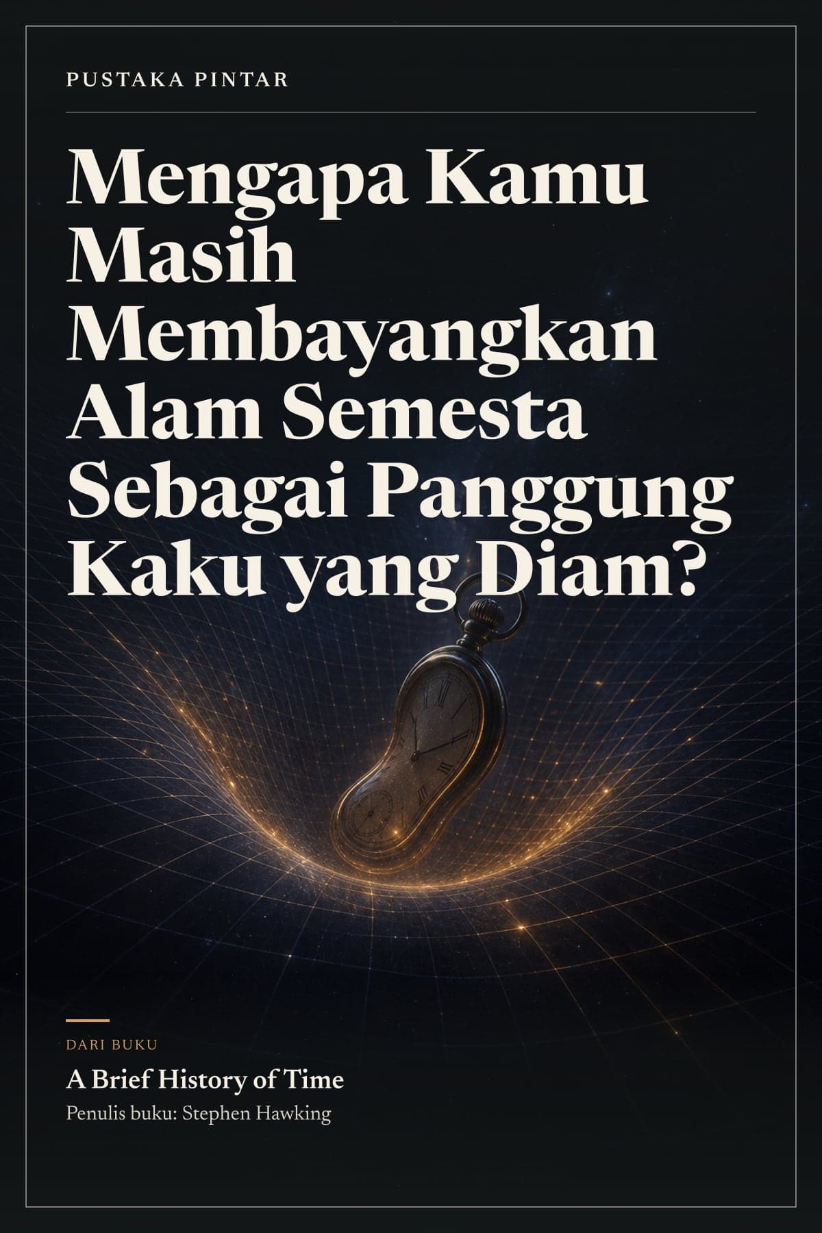 Sampul ringkasan buku: Mengapa Kamu Masih Membayangkan Alam Semesta Sebagai Panggung Kaku yang Diam?